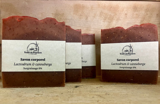 Savon corporel - Lactosérum et canneberge
