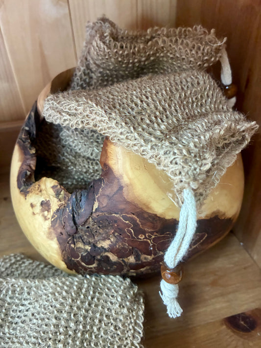 Pochette de savon exfoliante en sisal naturel